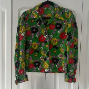 Vintage Green Floral Women's Blazer/Jacket